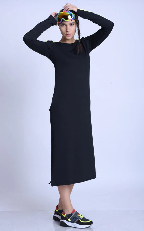 Metamorphoza   |   Long Sleeve Casual Dress With Neon Details