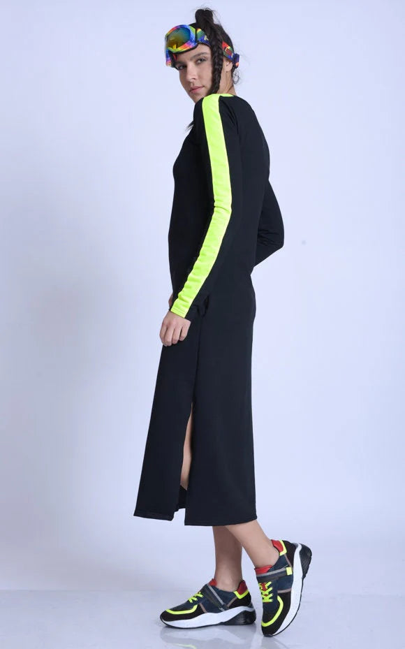 Metamorphoza   |   Long Sleeve Casual Dress With Neon Details