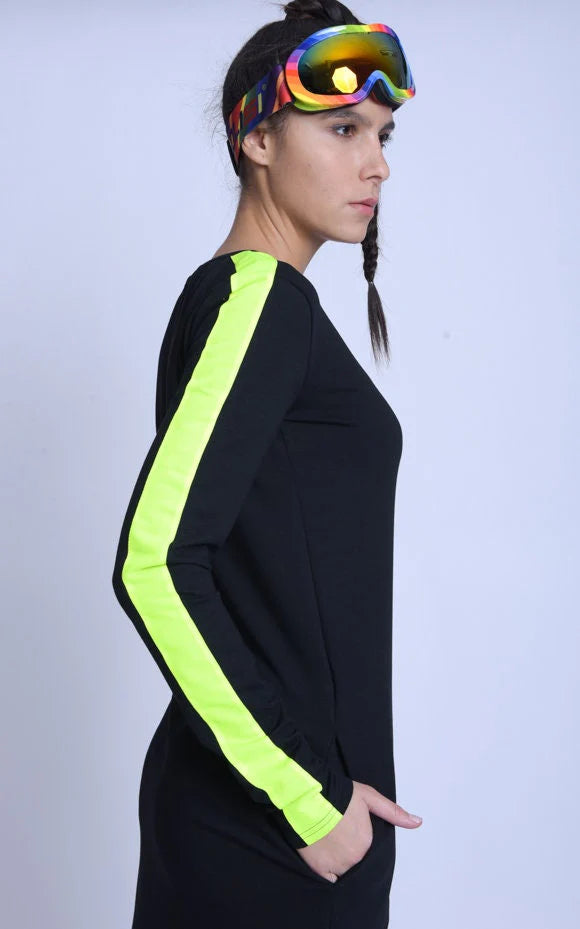 Metamorphoza   |   Long Sleeve Casual Dress With Neon Details