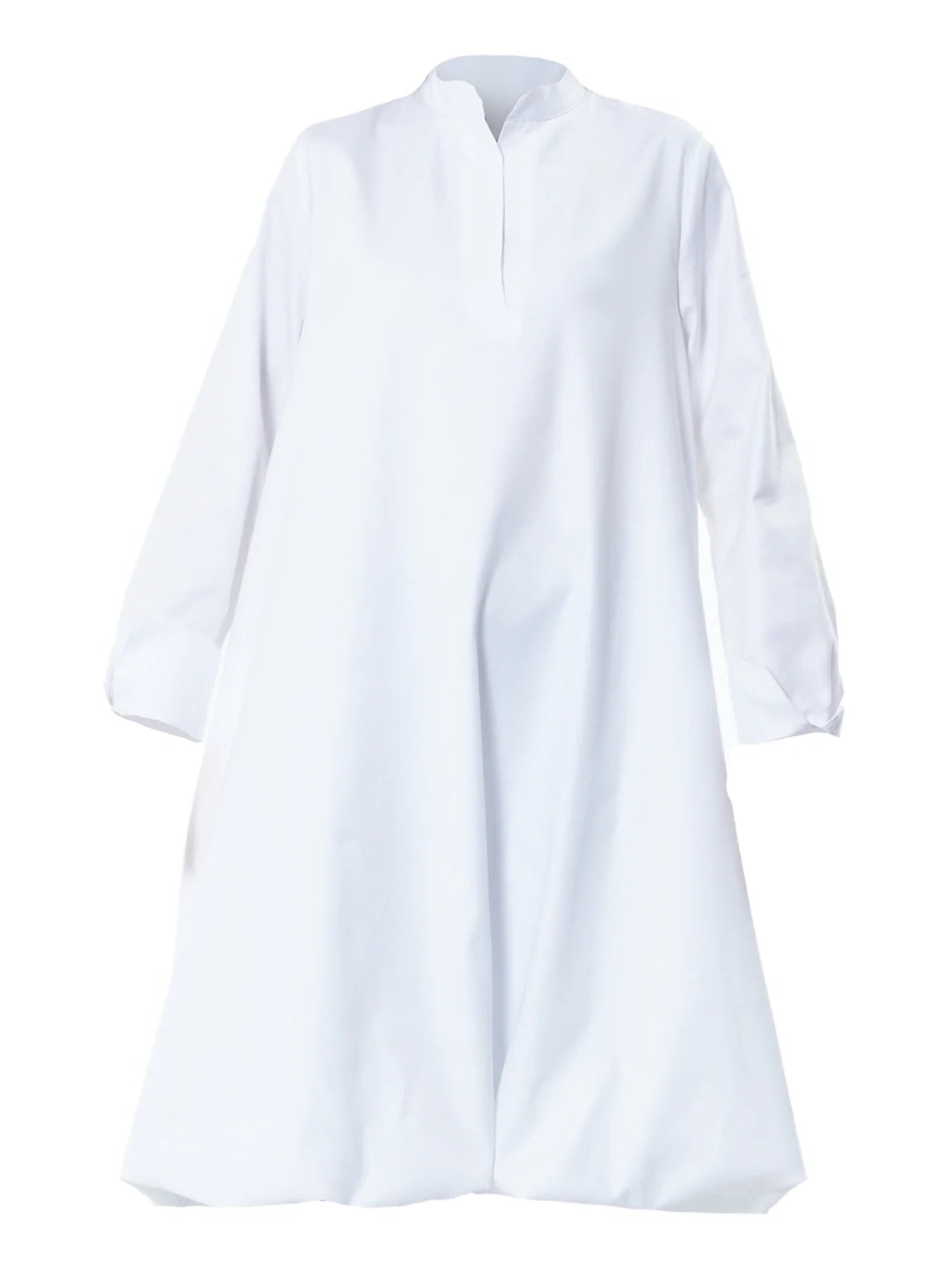 Metamorphoza   |    Long Sleeve Tunic Dress In White