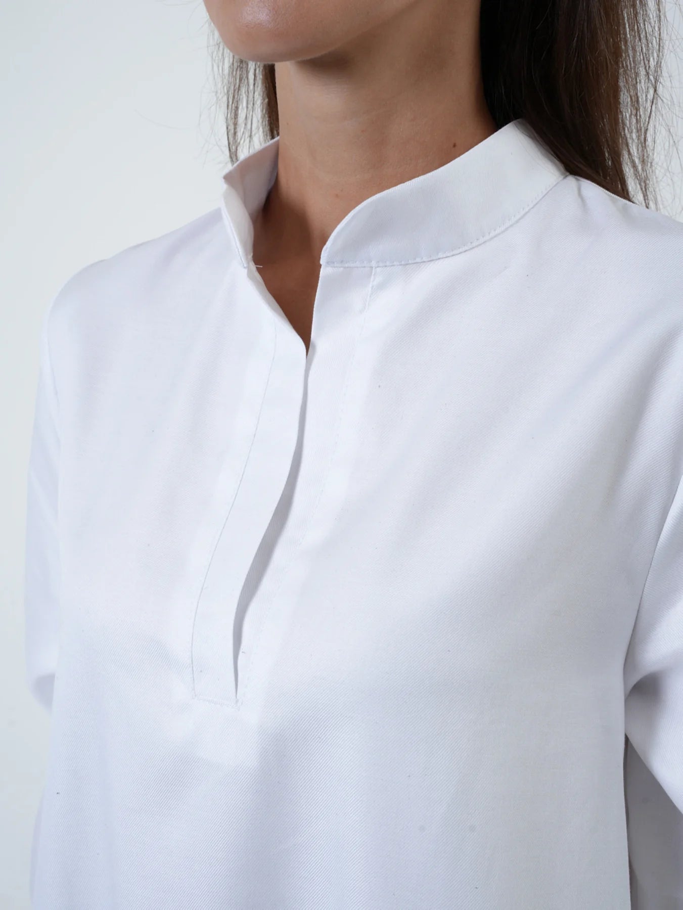 Metamorphoza   |    Long Sleeve Tunic Dress In White