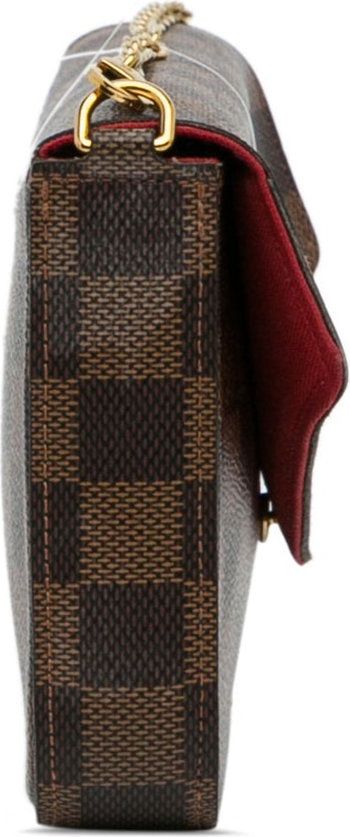 Louis Vuitton   |    Damier Ebene Pochette Felicie Brown