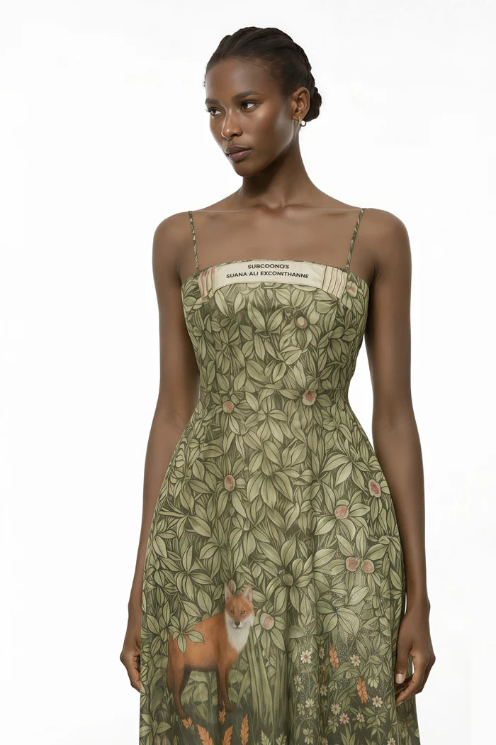 Miss Rosier   |    Claudia Green Jungle Print Midi Dress