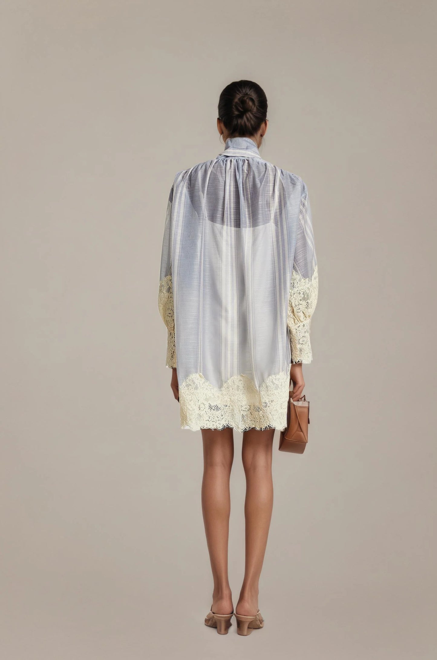 Relvoux   |    Paulette Mini Dress With Floral Lace Embroidery