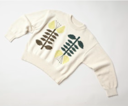 Degen Embroidered Flora Sweater- Yarrow