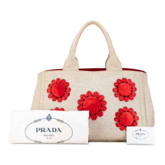 Prada   |    Canapa Mistollino Tote Brown