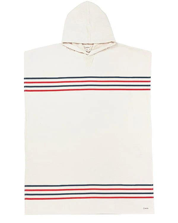 Sand Cloud   |   Border Classic Stripe Poncho - Red / Navy