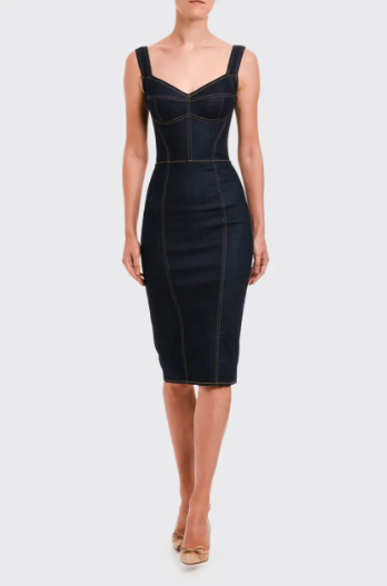 Dolce & Gabbana   |    Dark Blue Cotton Denim Midi