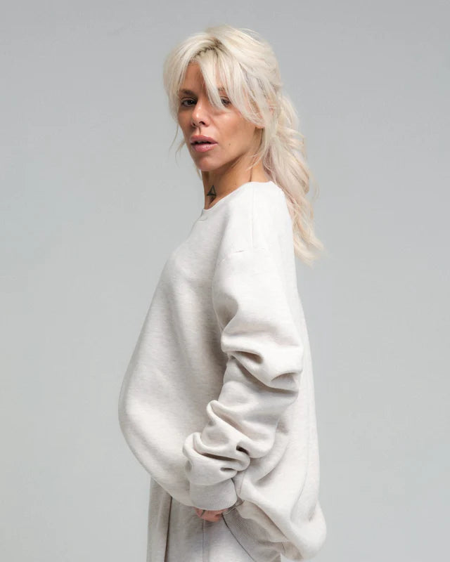 Locker Room   |    Soft Ecru Cotton-Blend Loungewear Set