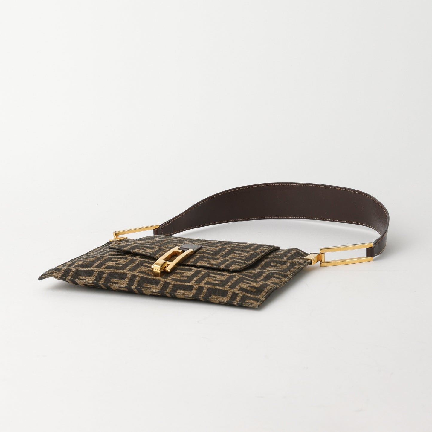 Fendi   |    Zucca Turn-lock Shoulder Bag