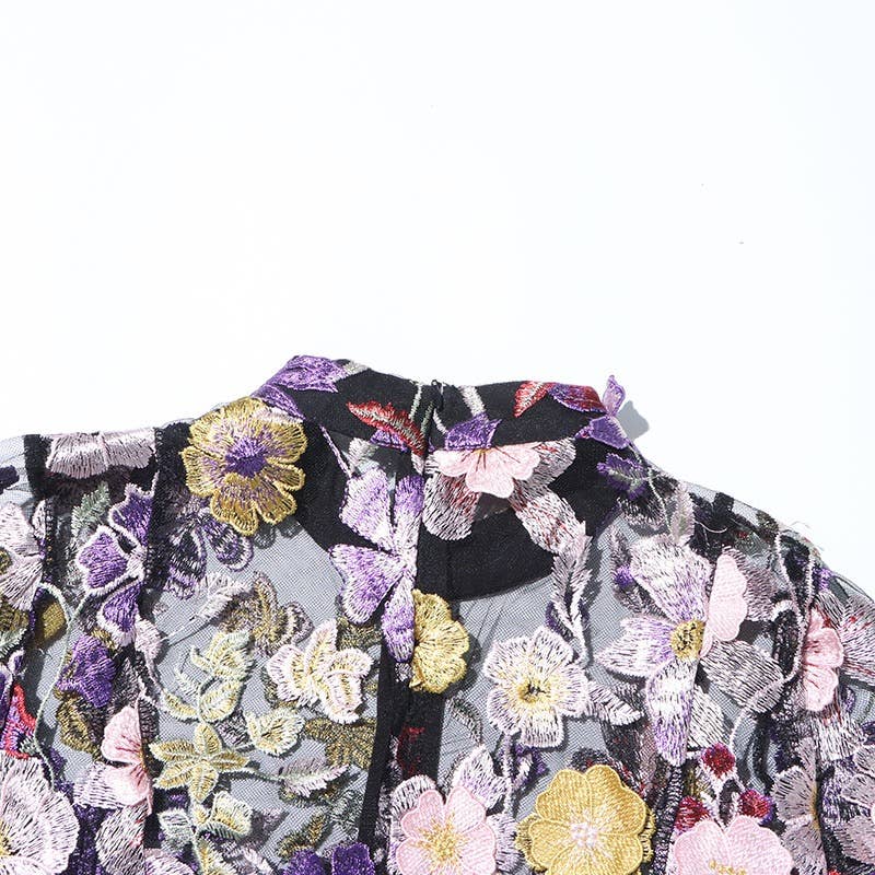TAO   |    PS Black Floral Top & A-Line Skirt Ensemble