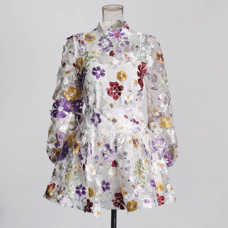 TAO   |    PS Black Floral Top & A-Line Skirt Ensemble