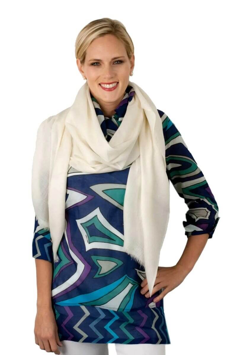 100% Cashmere Pashmina Scarf/Shawl - Classic: Light Blue / One Size