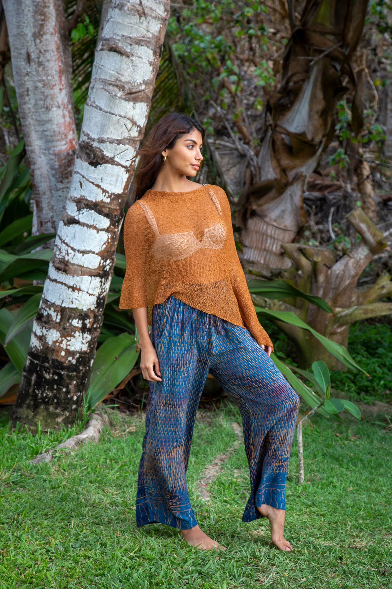 Summer Sheer Shrug Knit Poncho Shawl- Boho Beach Cover Up fo: White #19