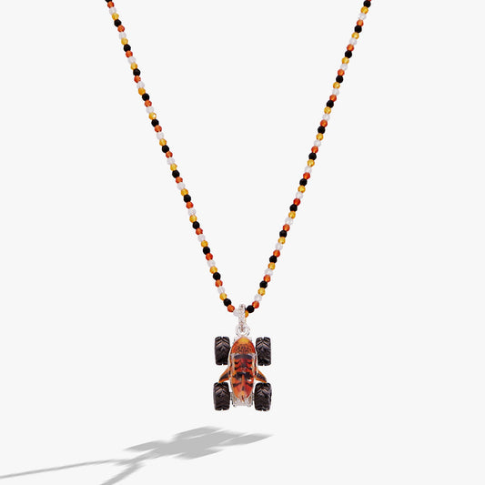Hot Wheels™ Monster Truck Tiger Shark Pendant Necklace: Silver