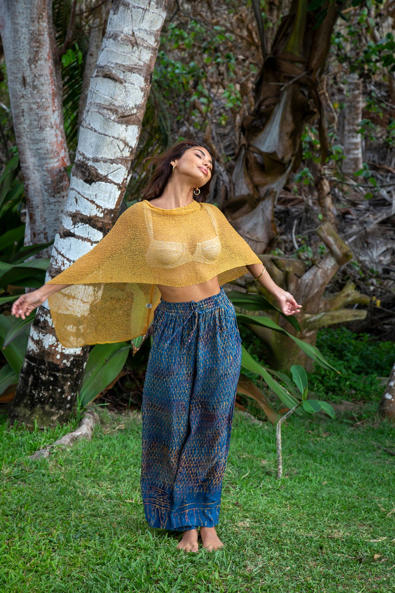 Summer Sheer Shrug Knit Poncho Shawl- Boho Beach Cover Up fo: White #19