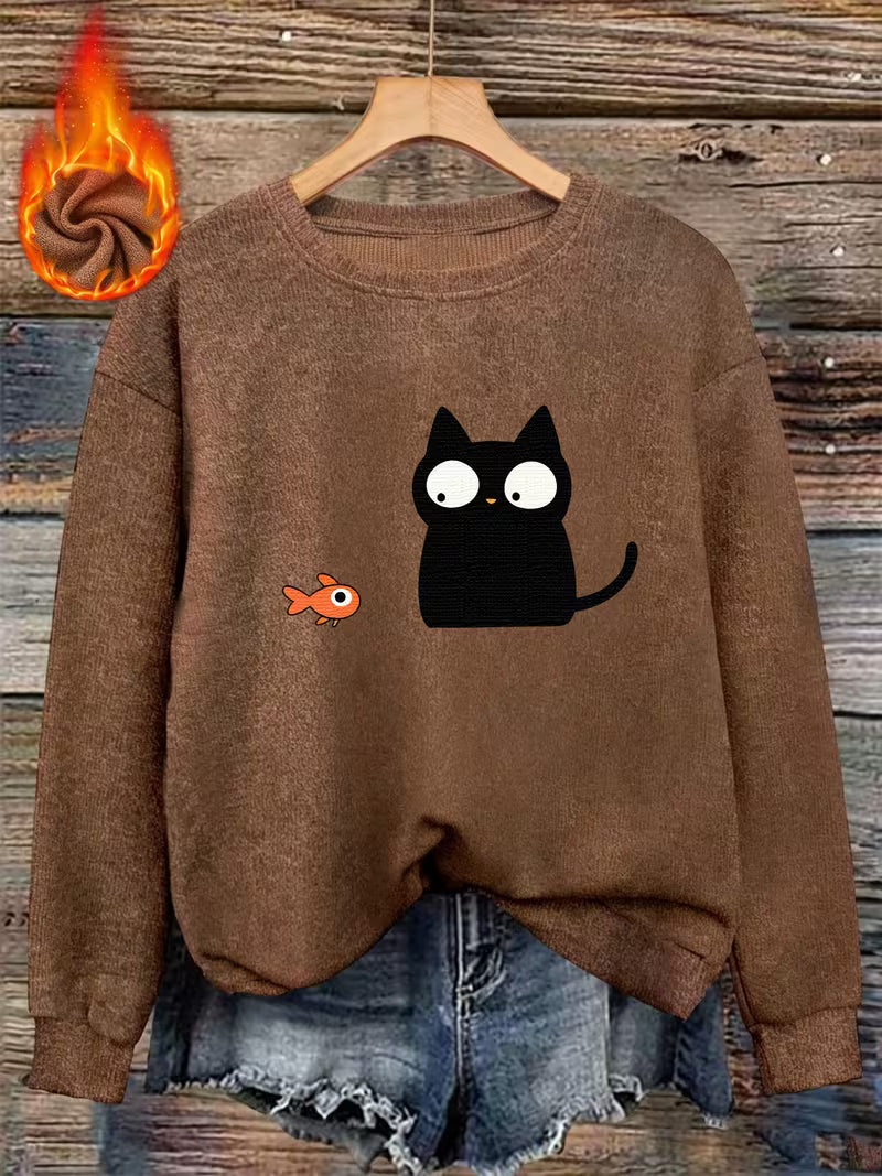 Cat and little fish sweater