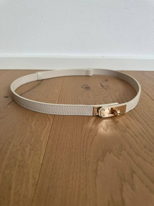 MAIDA BELT - Genuine leather: Beige