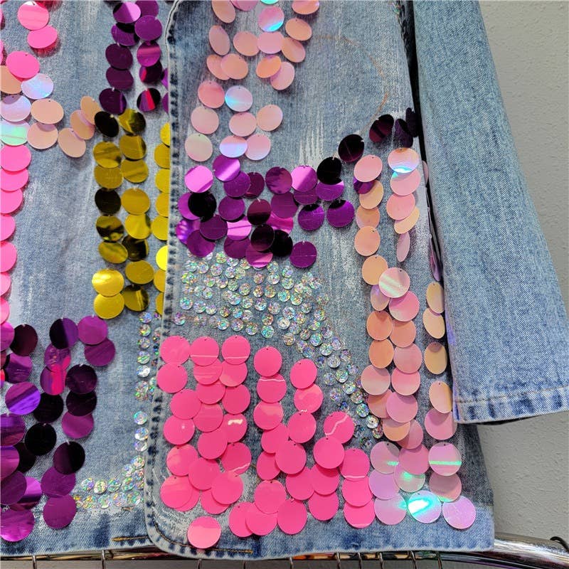 TAO   |    PS Hand-Painted Sequined Denim Blazer