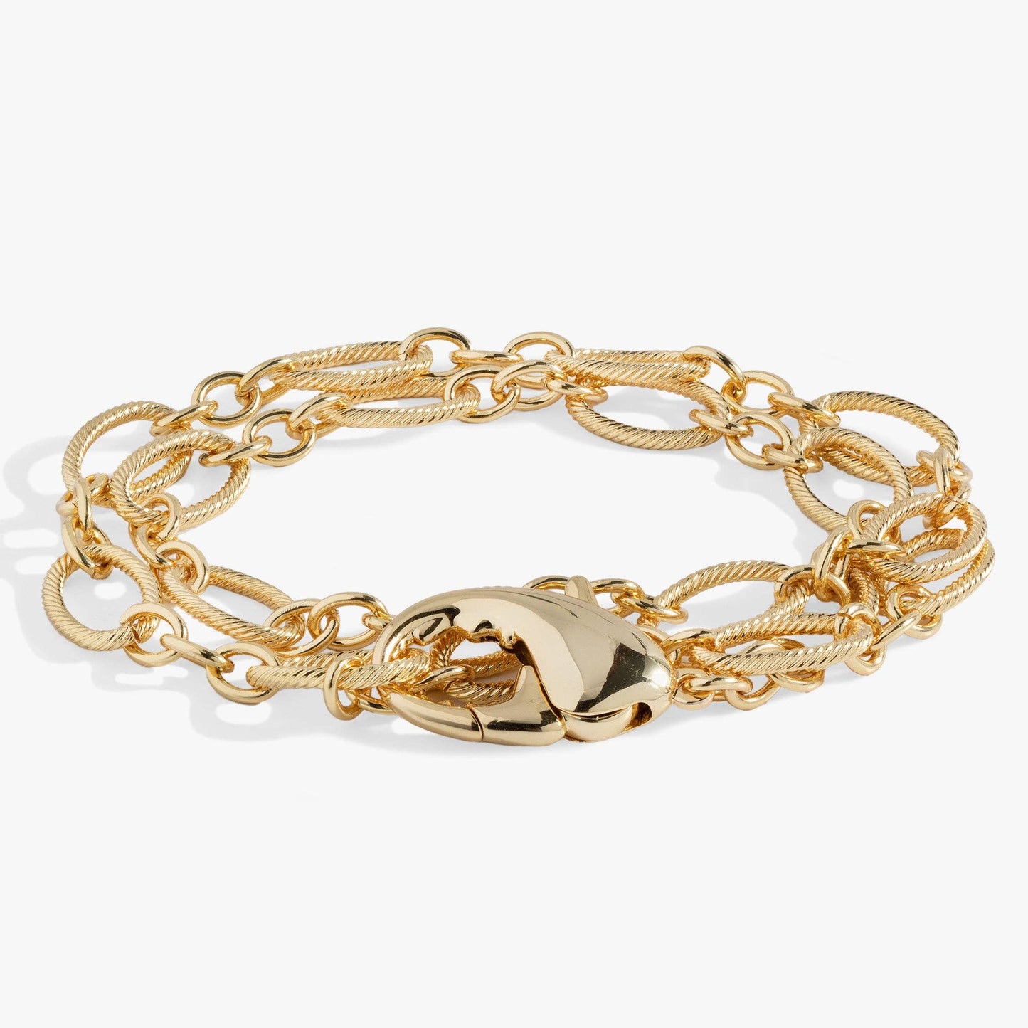 Lobster Claw Convertible Wrap Necklace or Bracelet: Gold