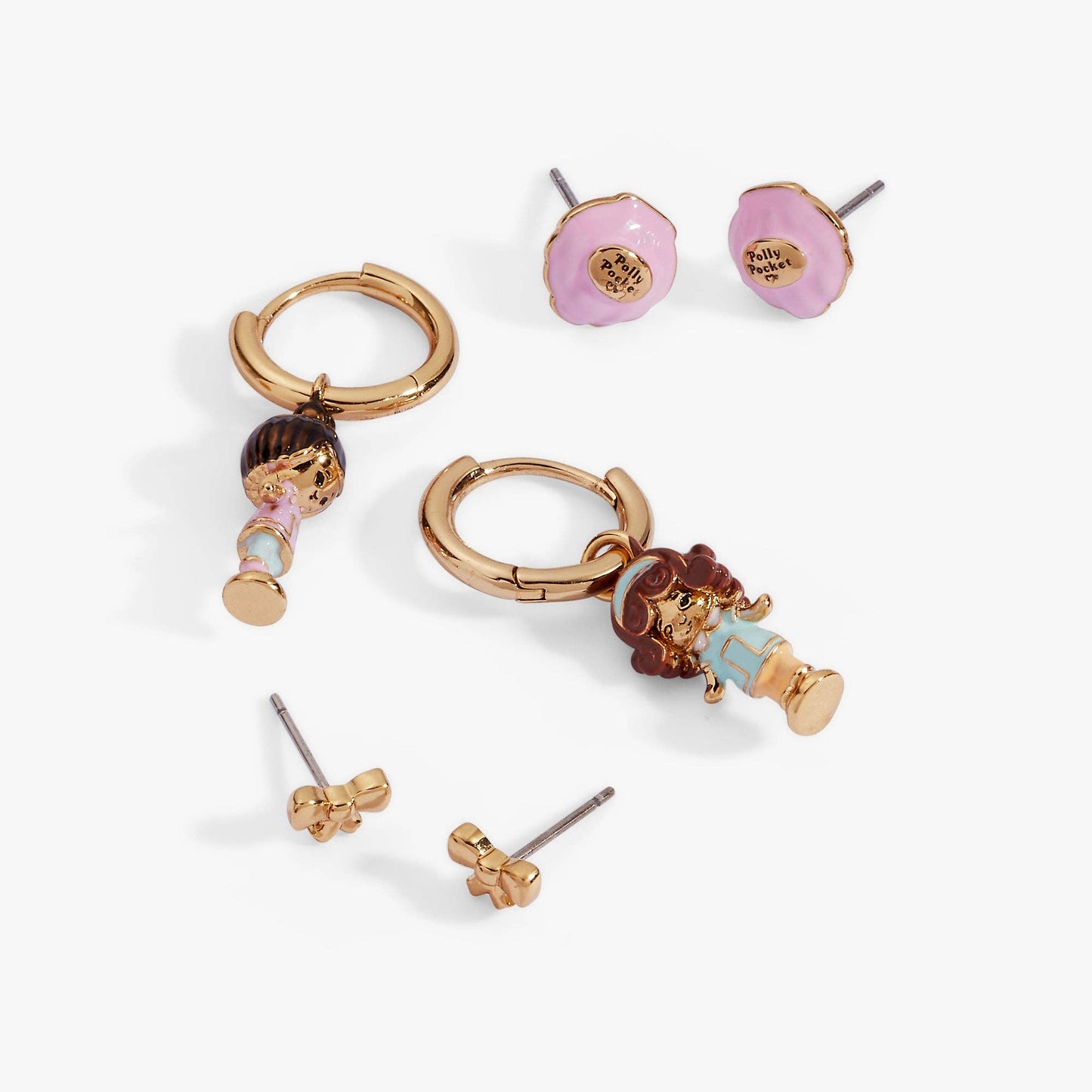 Polly Pocket™ Earring Set of 3: Gold