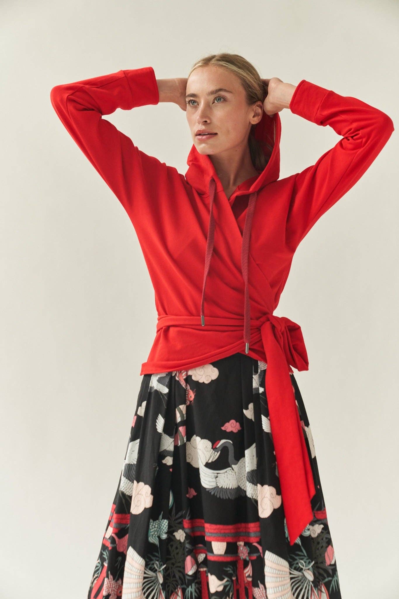 Wrap Hoodie Red: L