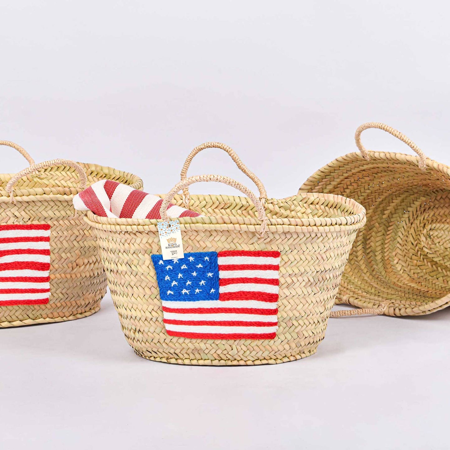 Straw Bags   |    Handcrafted with US Flag