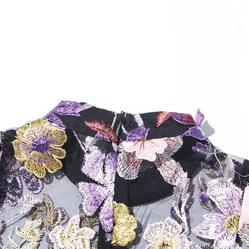 TAO   |    PS Black Floral Top & A-Line Skirt Ensemble