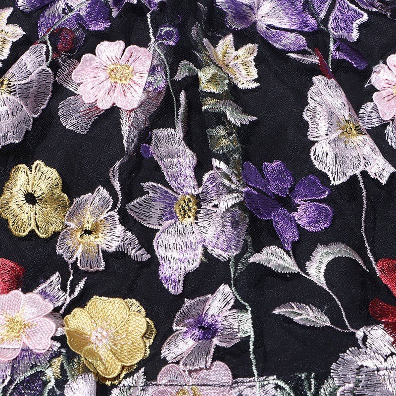 TAO   |    PS Black Floral Top & A-Line Skirt Ensemble