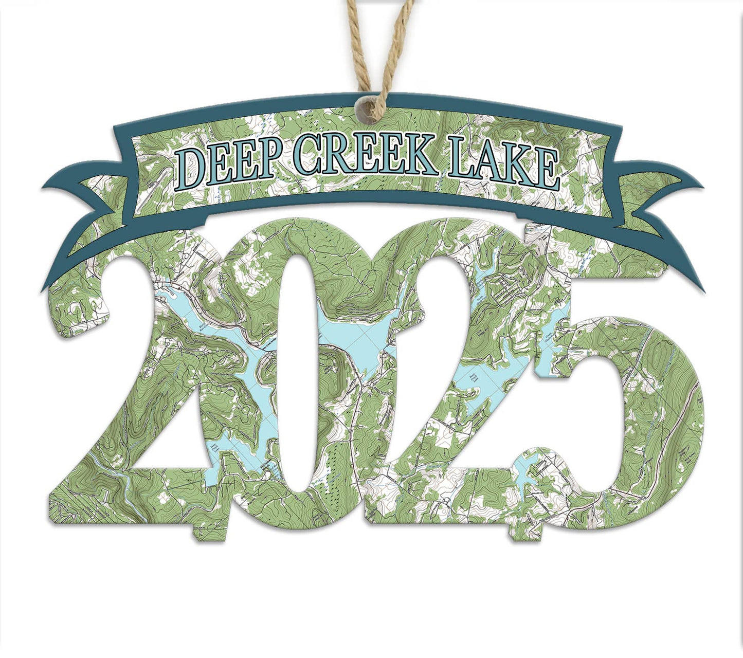 Wood 2025/Year Shaped Ornament with Map -Custom Location!