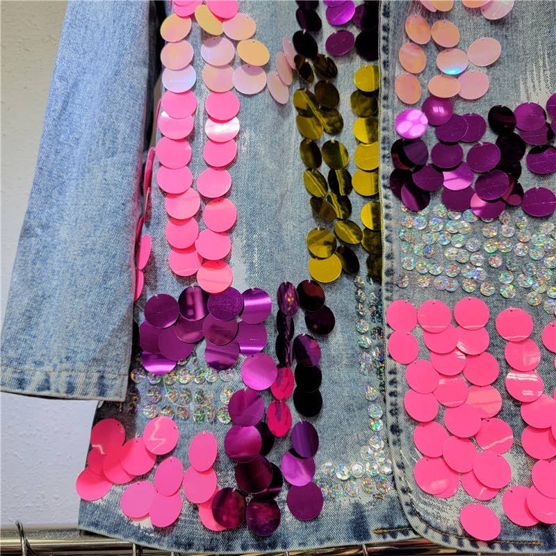 TAO   |    PS Hand-Painted Sequined Denim Blazer