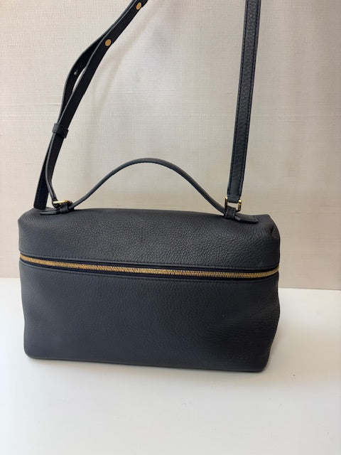Loro Piana-Grained Calfskin L19 Extra Pocket Pouch Navy