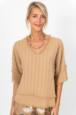 Raw Edge Cotton Top