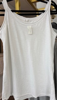 I love linen Cotton White Tank Top
