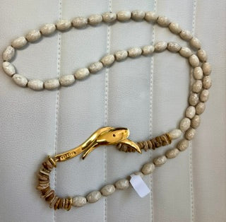 Velatti statement necklace with sculptural gold closure