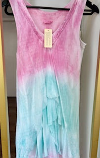 Made in Italy silk long dress multicolor