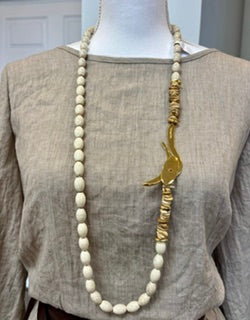 Velatti statement necklace with sculptural gold closure