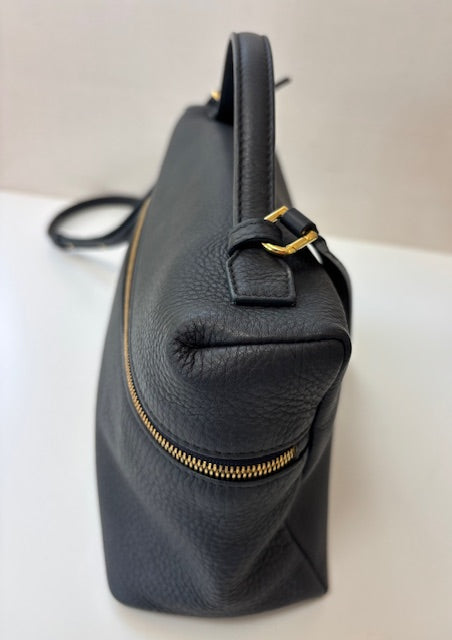 Loro Piana-Grained Calfskin L19 Extra Pocket Pouch Navy