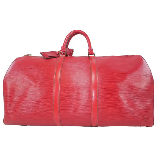 Louis Vuitton   |    Epi Keepall 55 Castillan Red Travel Bag