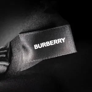 Black Burberry Crossbody Bag with Metal Strap